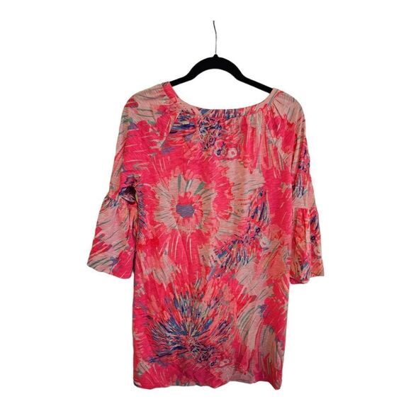 LILLY PULITZER Del Lago Tunic Dress "Never Been Betta" Pink Cotton - Size Small - Picture 2 of 6
